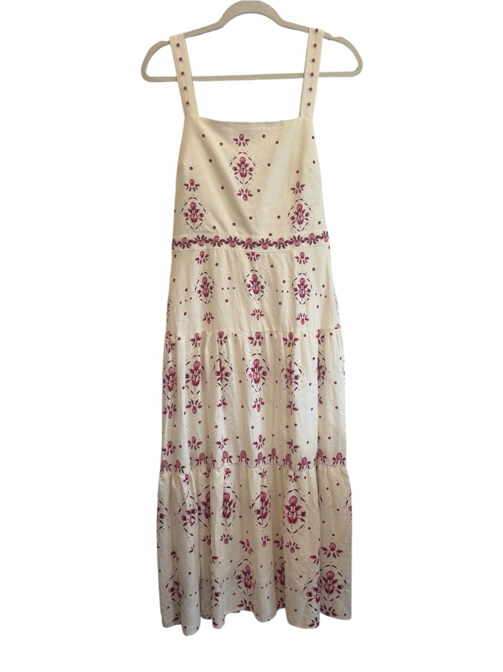 Christian‎ Lacroix Linen Blend Sleeveless Maxi Dress Floral Size Medium NWT
